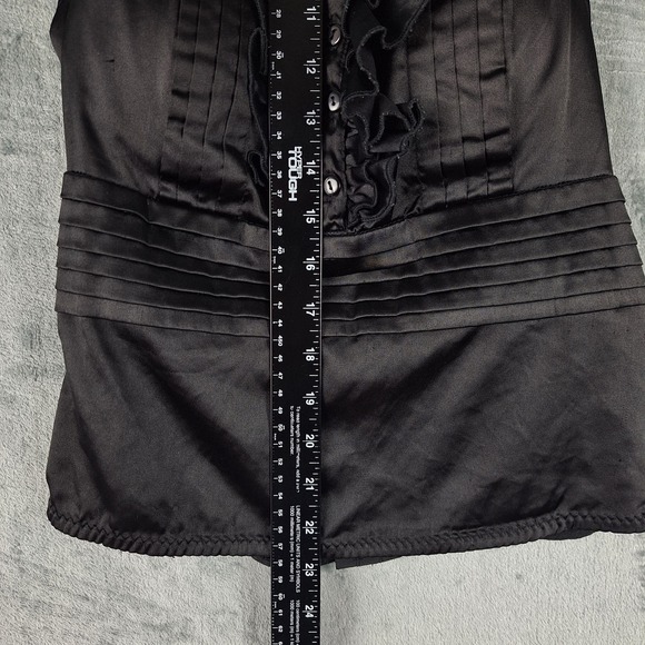 Vintage Womens Top Medium Black Babydoll Y2K Halter Whimsigoth Ruffle Fairy Goth - Picture 5 of 9